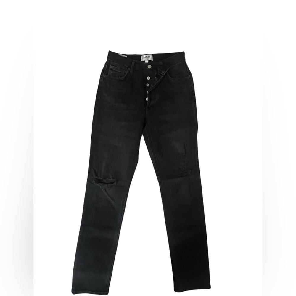 AGOLDE Black Distressed High Rise Skinny Jeans – Size 26